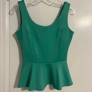 Teal Peplum Tank Top